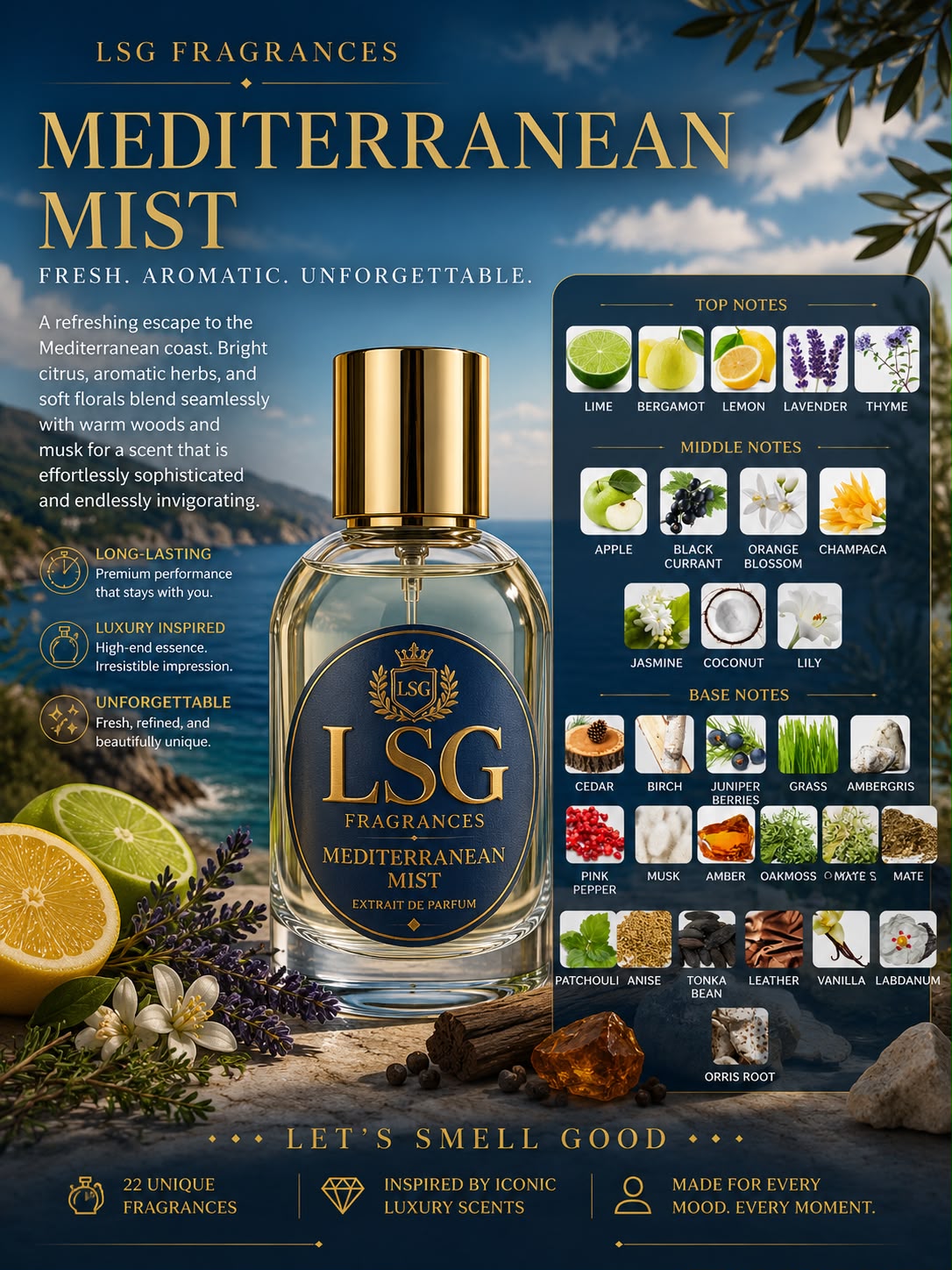LSG Fragrances – Mediterranean Mist 30ml Extrait